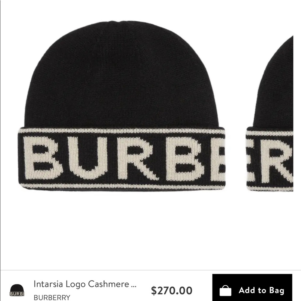 New Burberry cashmere beanie. Still in stores